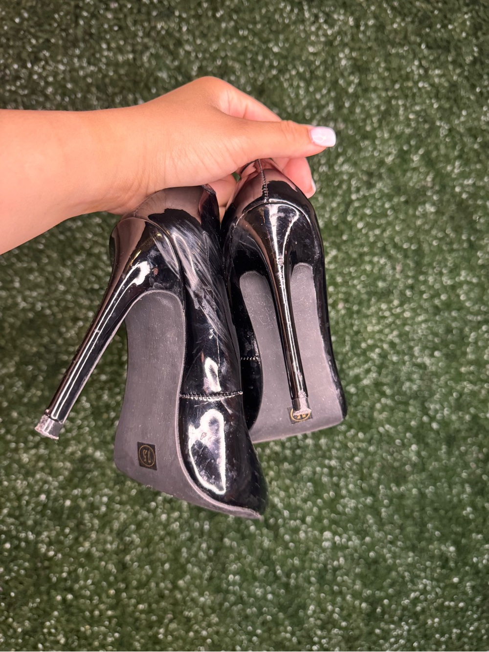 Steve Madden Black Patent Pointed Toe Stilettos - Picture 3 of 6